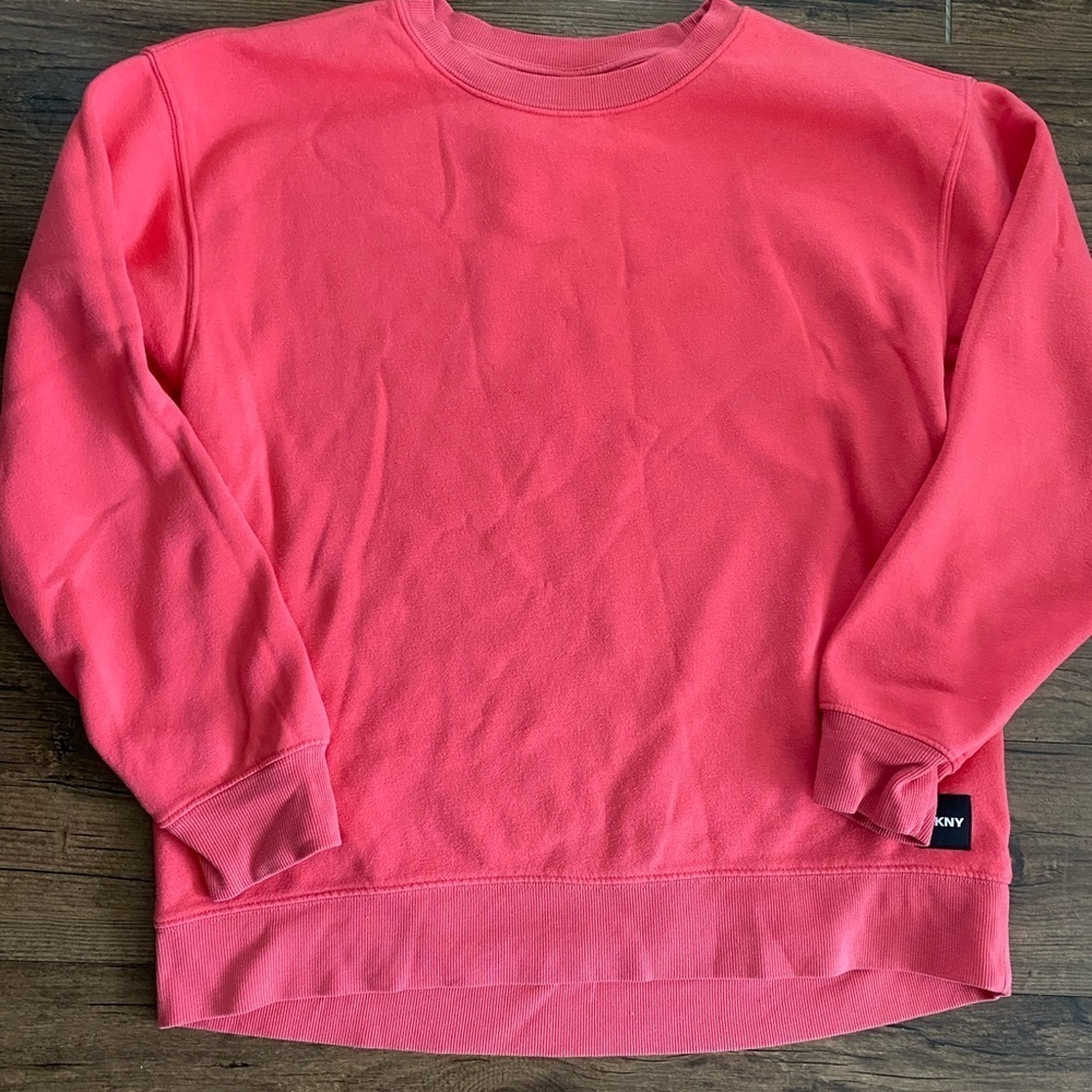 DKNY Women's Vibrant Pink Crew Neck Sweater